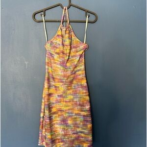 shein Multi-coloured halter neck dress #festivalvibes